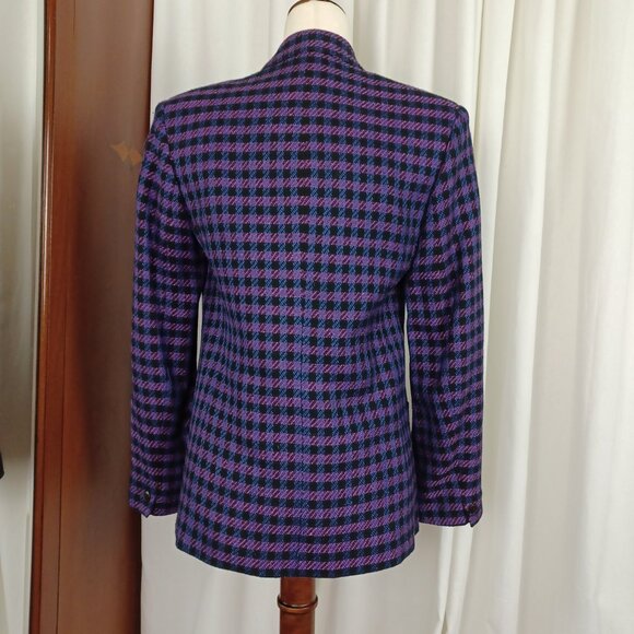 Vintage 80s Jones New York Plaid Check Blazer, Size 4/Small - Picture 3 of 8
